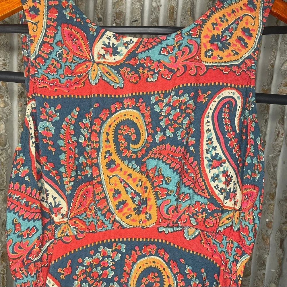 Free People Dancing Pretty Paisley Print Dress - Size 0 - Picture 4 of 8